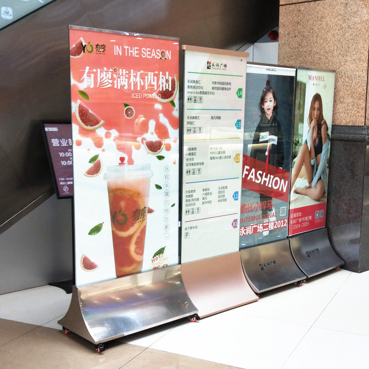 Shop white image Stainless Steel Billboard Standing Signs to sample to make KTV Advertising indication sign light