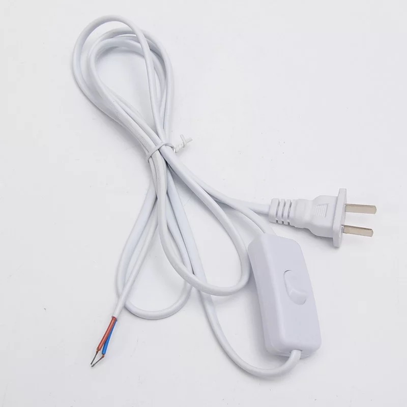 Two-core power cord with switch plug wire two-hole plug cord 1 5m power cord two-pin plug extension cord