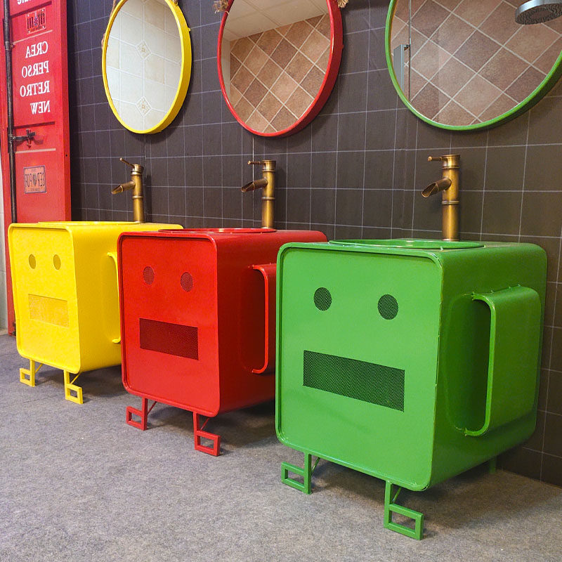 Colour Kindergarten Personality Handwashing Desk Art Washbasin Children Special Column Basin Kid Creative Cartoon Column Basin