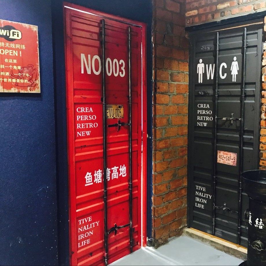 American container interior door iron dressing room door dining room toilet bar loft industrial style retro custom