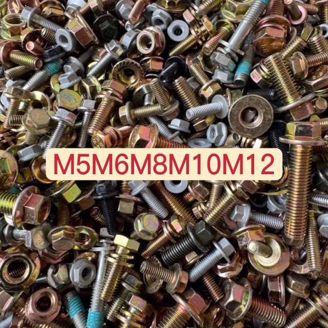 Mixed flange screw M5M6M8M10M12 set and screw nut original gas car maintenance special