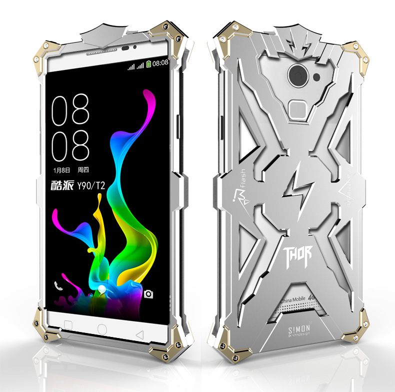 SIMON THOR Aviation Aluminum Alloy Shockproof Armor Metal Case Cover for Coolpad Y90