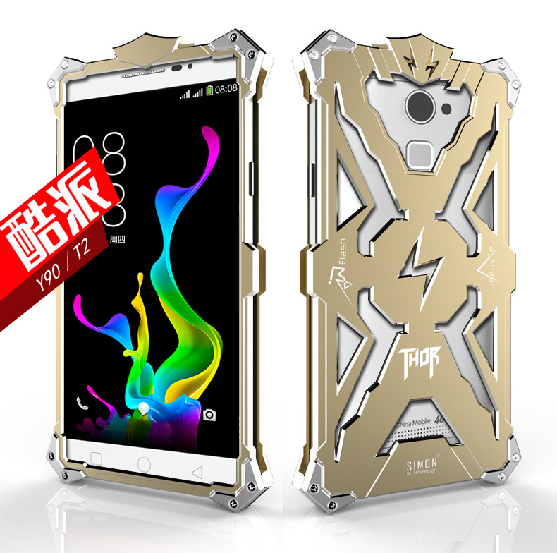 SIMON THOR Aviation Aluminum Alloy Shockproof Armor Metal Case Cover for Coolpad Y90