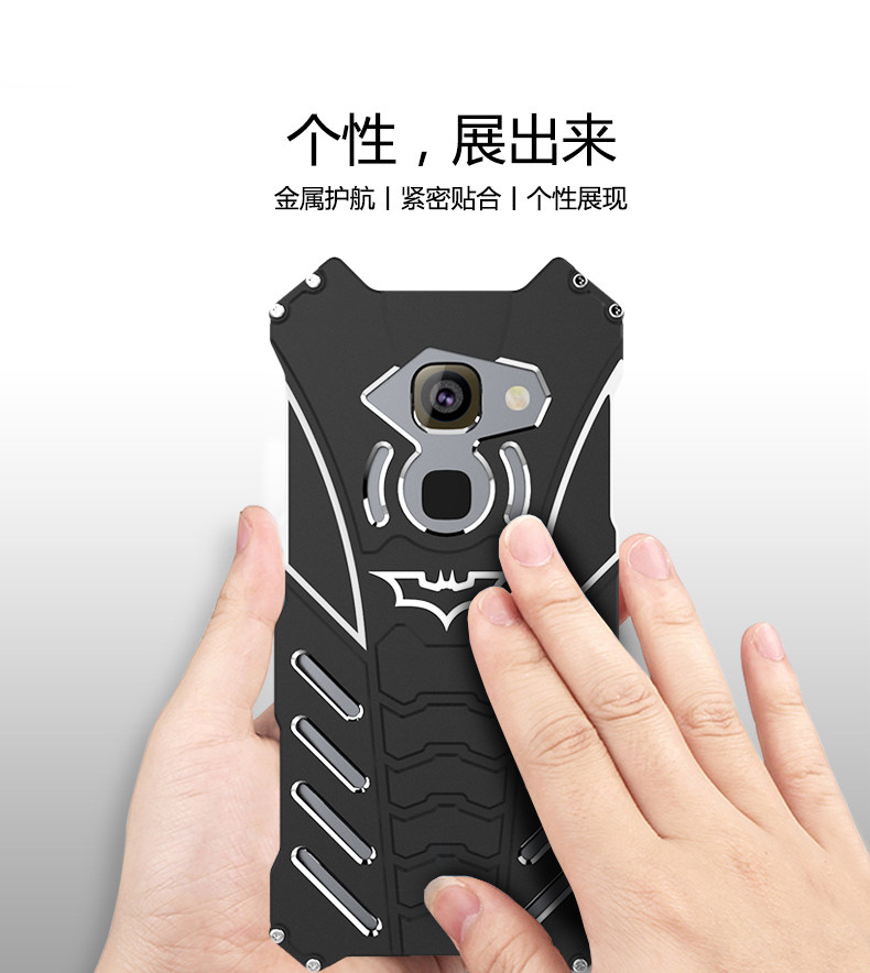 R-Just Batman Shockproof Aluminum Shell Metal Case with Custom Stent for LeEco Le Pro 3 & Le Max 2