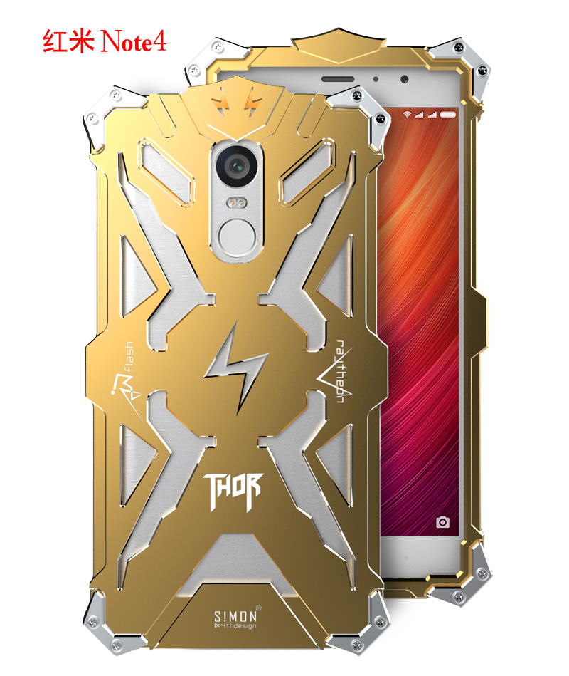 SIMON THOR Aviation Aluminum Alloy Shockproof Armor Metal Case Cover for Xiaomi Redmi Note 4|3|2|1