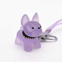 Frosted candy colored acrylic crystal animal ornaments French bulldog puppy doll toy pendant prize