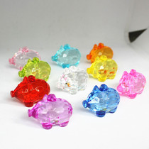 Childrens large acrylic imitation Crystal Zodiac cut surface piggy gem toy DIY animal beaded pendant accessories