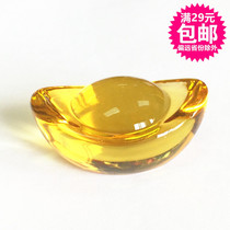 High-grade imitation glass Golden transparent crystal glass ingot reward children surprise gifts Monopoly Treasure toy