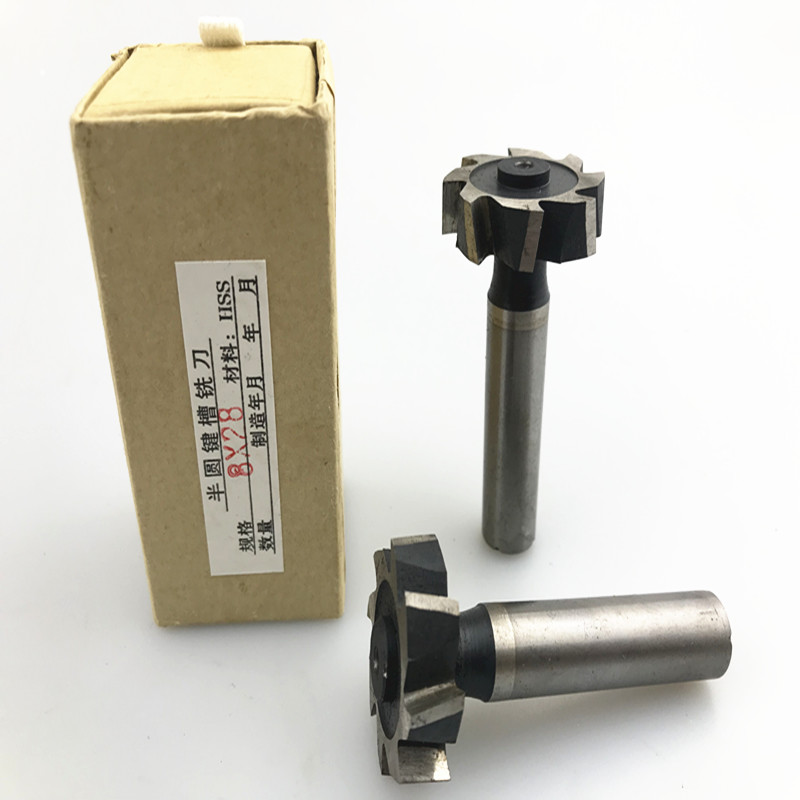 Semicircular keyway milling cutter W6542 high-speed steel straight shank crescent cutter 2.5X10 3X13 4X16 5X19 5*22