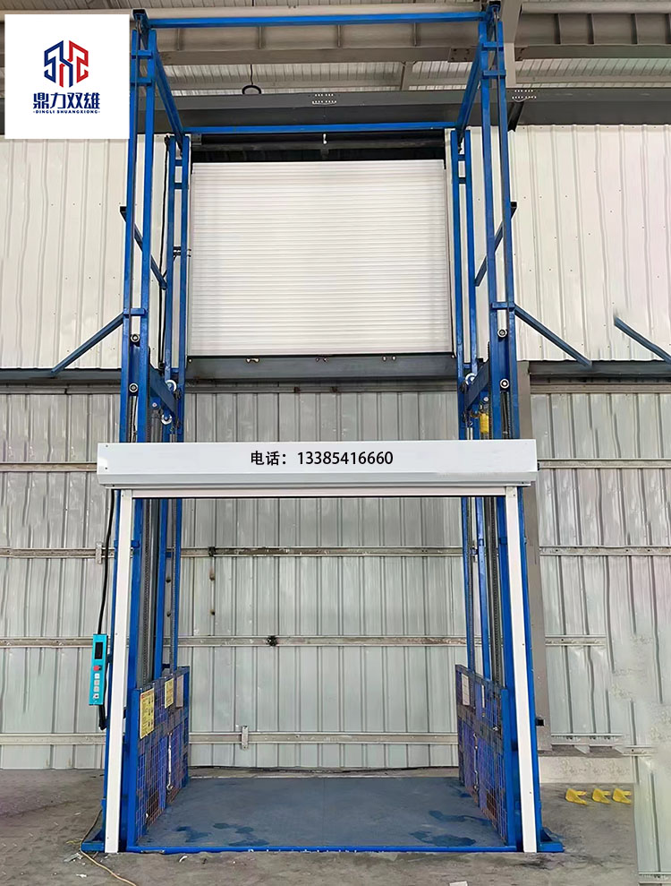 Guide rail lift electric lift hydraulic cargo elevator industrial well debris elevator single dual rail rail lift platform