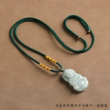 Черная золотая подвеска из нефрита из воскового агата, ремешок ручной работы подходит для мужчин и женщин