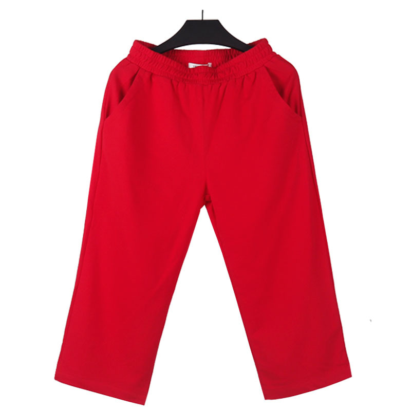 Commuting Casual Pants, Pure Cotton Cropped Pants, Thin Sports Pants, Natural Waist Mid-Length Pants, Running 7-Point Pants, Summer Thin Style for Women