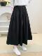 Retro Literary Long Elastic Waist Cotton Polka Dot Jacquard Skirt High Waist Versatile Loose Slimming A-Line Long Skirt