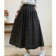 Woolen Skirt 2025 Autumn and Winter New Thickened Wool Plaid Retro A-Line Large Hem Mid-Length Skirt for Petite Women