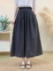 Original Artistic Cotton and Linen Polka Dot Skirt for Women, Drapey and Versatile, Cotton A-Line Skirt, Mid-Length, Petite Long Skirt