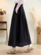 Loose Casual Slimming Look Pure Color A-Line Cotton and Linen Skirt Women's 2025 Summer New Style Foreign Style Age-Reducing Mid-Length Skirt