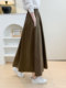 Women's A-Line Skirt for Autumn 2025, New High-Waisted Long Skirt, Solid Color, Large Flared Umbrella Skirt, Mid-Length Drapey Skirt