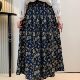 Floral Mid-Length Skirt 2026 Spring New Vintage Artistic A-Line Skirt with Elastic Waist Slimming Long Skirt for Women