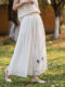 White Tencel Linen Skirt for Women, Spring/Summer 2025, Slimming, Elastic Waist, A-Line Skirt, Long Skirt, Petite Skirt