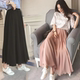 [Clearance Price] Summer Bohemian Chiffon Midi Skirt, Long Skirt, Ankle-Length, Flared Pleated Mesh Skirt, Beach Skirt