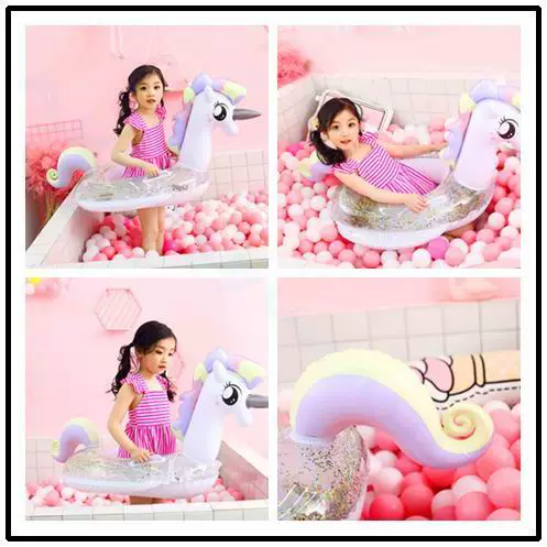 Nhẫn bơi cho bé bằng vải nỉ cho bé 1-6 tuổi Ma Baoli Unicorn - Cao su nổi