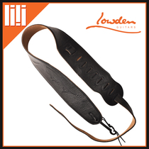 Guitar square UK Lowden original folk acoustic guitar leather strap black spot