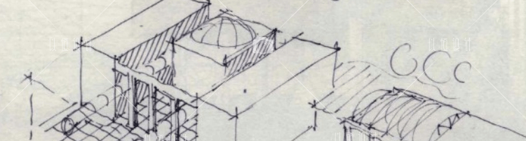 R462- 国外建筑手绘草图 透视图平面图临摹意向图原创设计...-7