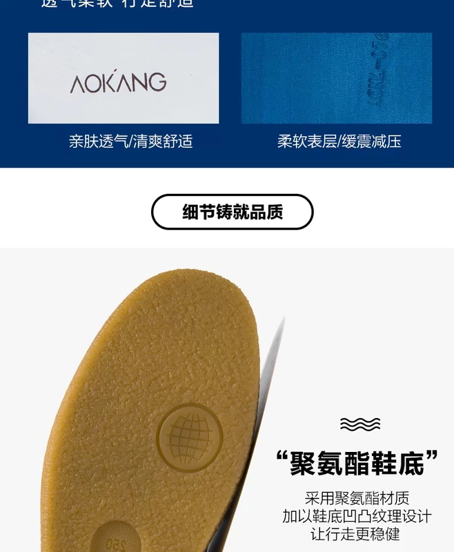 Giày nam Aokang 2019 xuân mới kinh doanh giày thông thường với giày đế thấp hàng ngày - Giày thấp