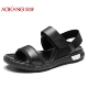 Aokang cửa hàng chính thức dép nam da mùa hè mới Giày La Mã nam giản dị dép đi biển - Sandal shop giày nam