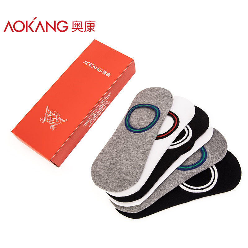 Aokang cửa hàng flagship chính thức mùa hè của nam giới nhà vớ thuyền thở (6 pairs) hộp quà tặng