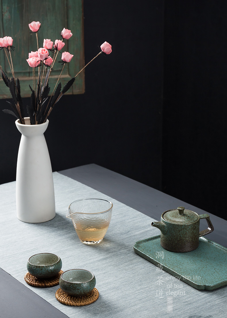 Coarse pottery tea tray in building ceramic water dry tea tray was home office on contracted antique tea saucer