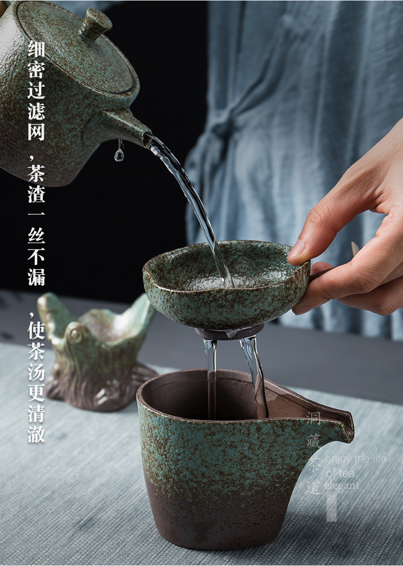 Restoring ancient ways in building coarse pottery tea filter) coarse pottery creative household automatic filter ceramic kunfu tea strainer