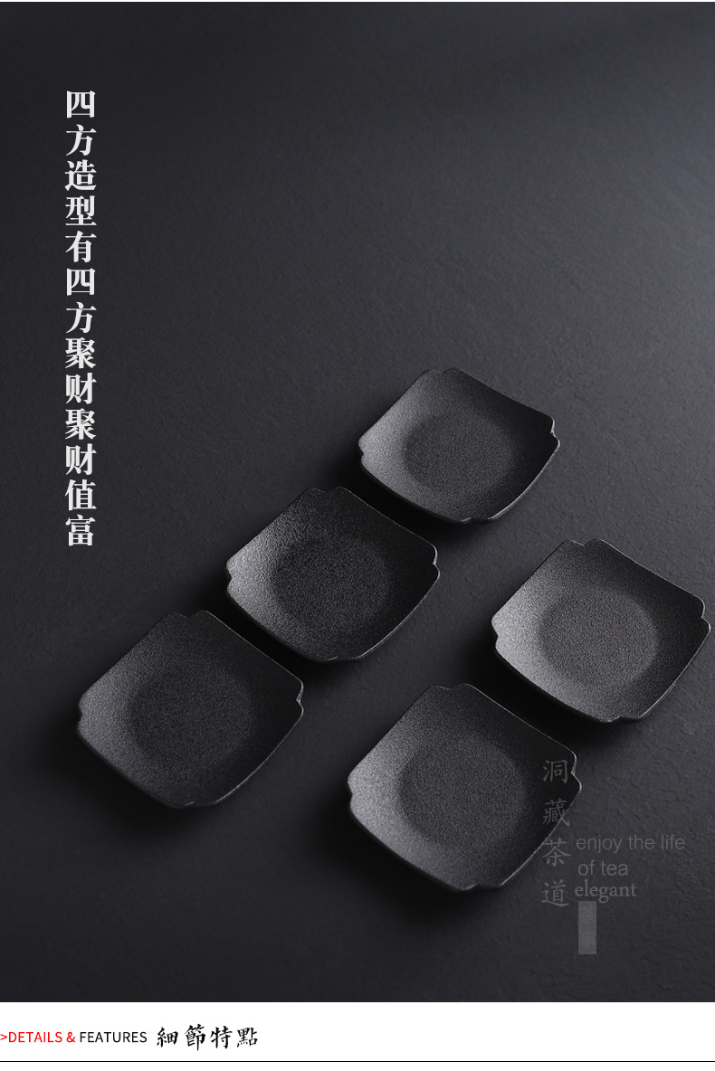 In building ceramic cup mat pot pad Japanese coarse pottery prevent hot insulation, anti - skid tow cups of black tea accessories