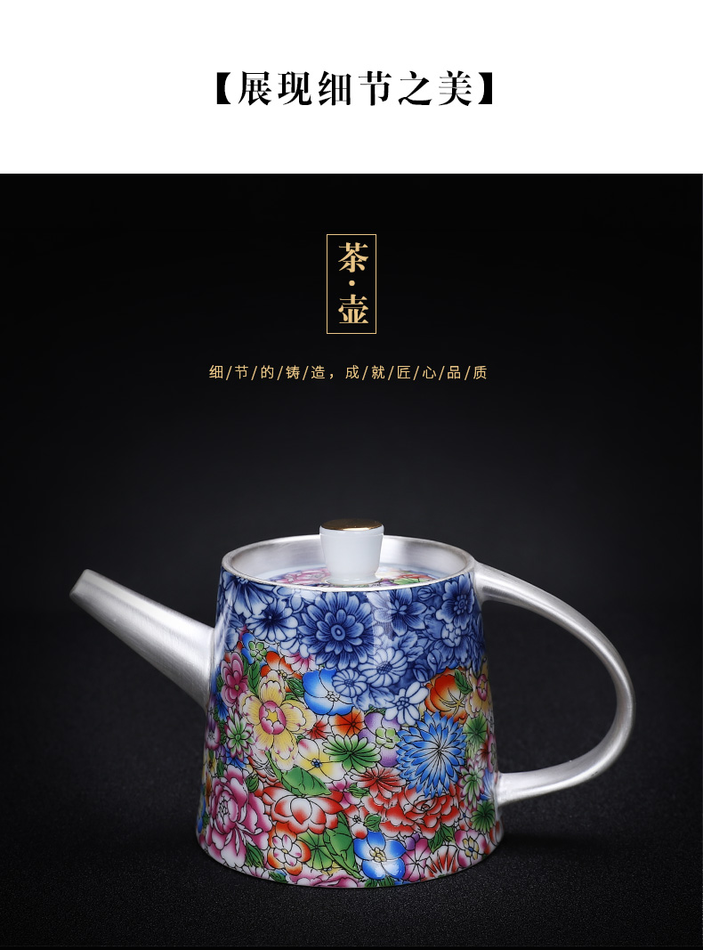 In floor coppering. As the silver tea set a complete set of ceramic tea set colored enamel kung fu Japanese teapot teacup gift boxes