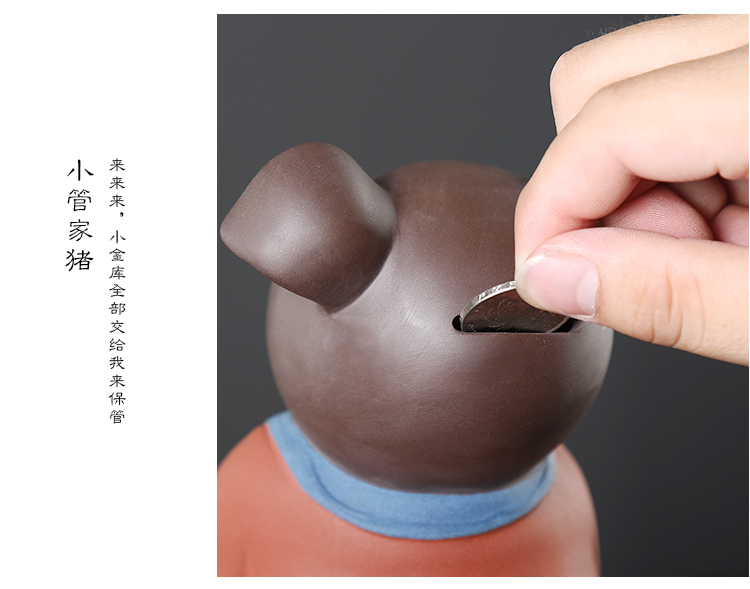 In building ceramic piggy bank saving box violet arenaceous pig tea tea pet furnishing articles creative gift boxes