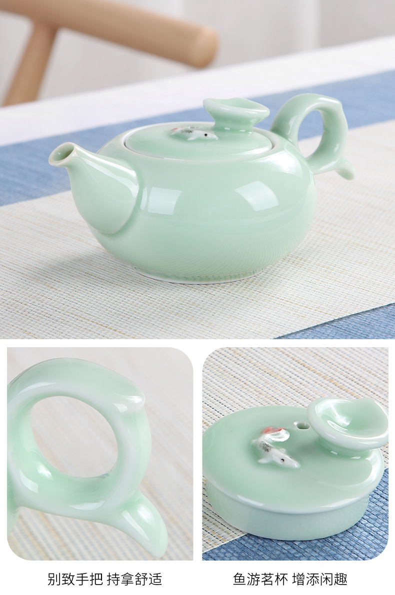 In building celadon kung fu tea sets tea tray household contracted ceramic teapot portable travel dry tea table