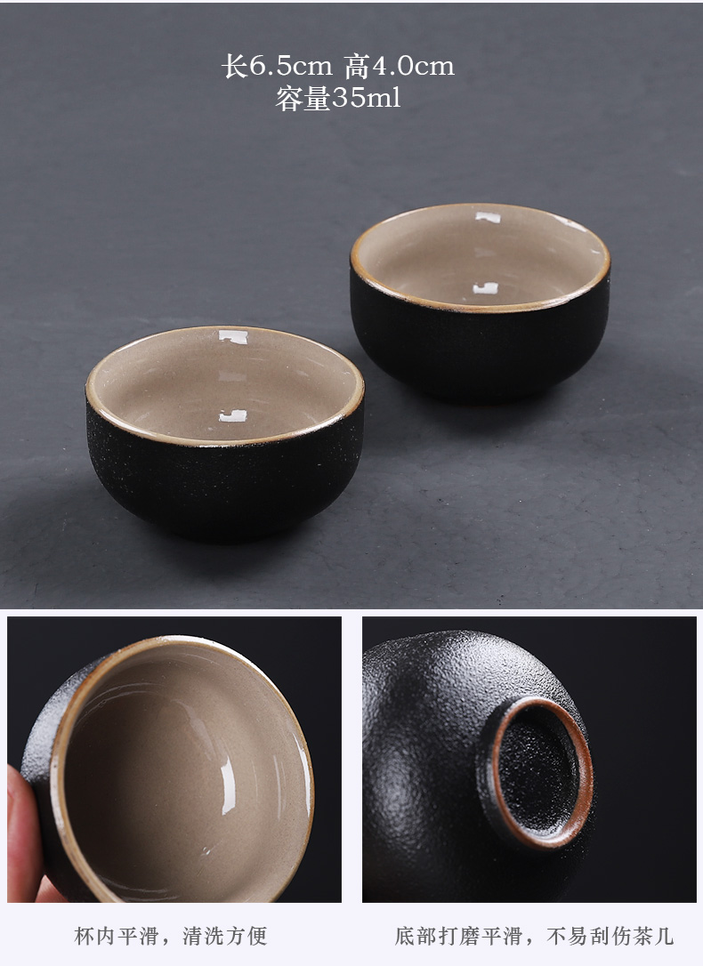 In Japanese black pottery building portable travel tea set kung fu tea teapot teacup of a complete set of ceramic tea tray