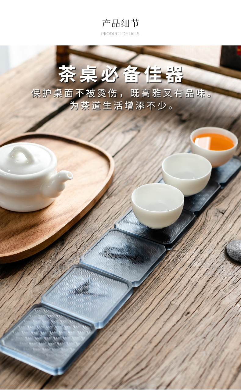 Ink in building glass cup mat contracted household cup a kung fu tea tea cup pad against the hot insulation resin