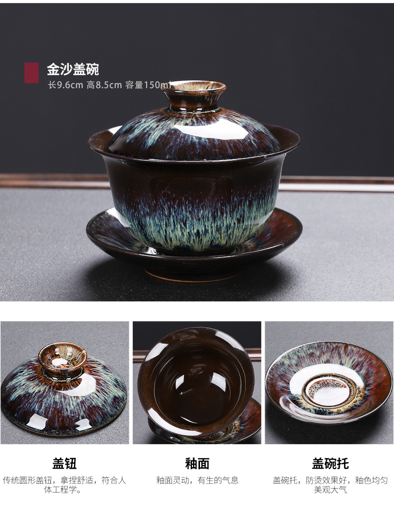 Hole to hide the floor building masterpieces lamp that variable elder brother up with red glaze ceramic kung fu tea teapot teacup sea home outfit