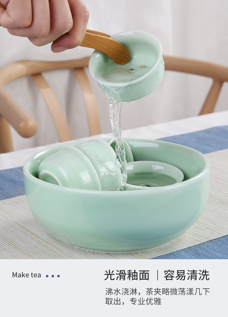 In building celadon kung fu tea sets tea tray household contracted ceramic teapot portable travel dry tea table