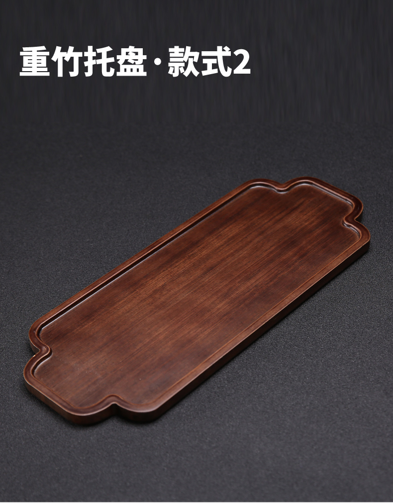 In building heavy bamboo hotel tray tea tray wood tea tray barbecue plate dry fruit tray bread plate