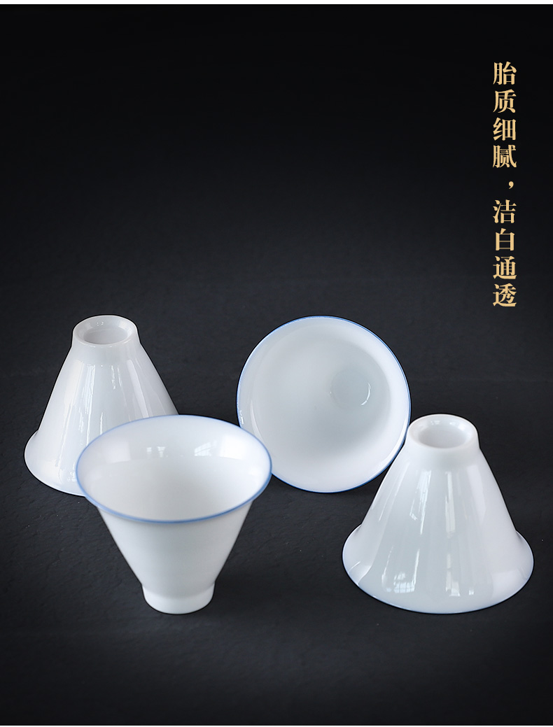 Hole hid floor sweet white small bell cups cup cup ceramic personal kung fu tea cups with parts