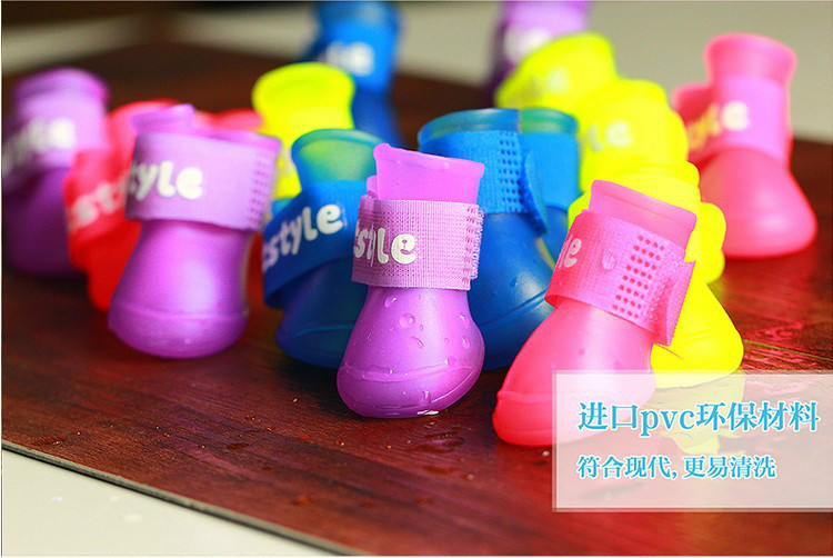 Mixed 5 pieces of pet dog shoes waterproof rain shoes silicone material rain boots VIP Teddy small dog