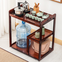 Kung Fu tea table mobile tea table simple living room bamboo solid wood tea rack storage rack water dispenser shelf