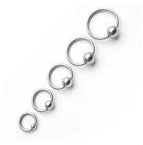  Human puncture Titanium steel PA ring Breast ring Titanium steel clip ball jewelry BCR universal ring Circle ring Steel ring Multi-purpose ring