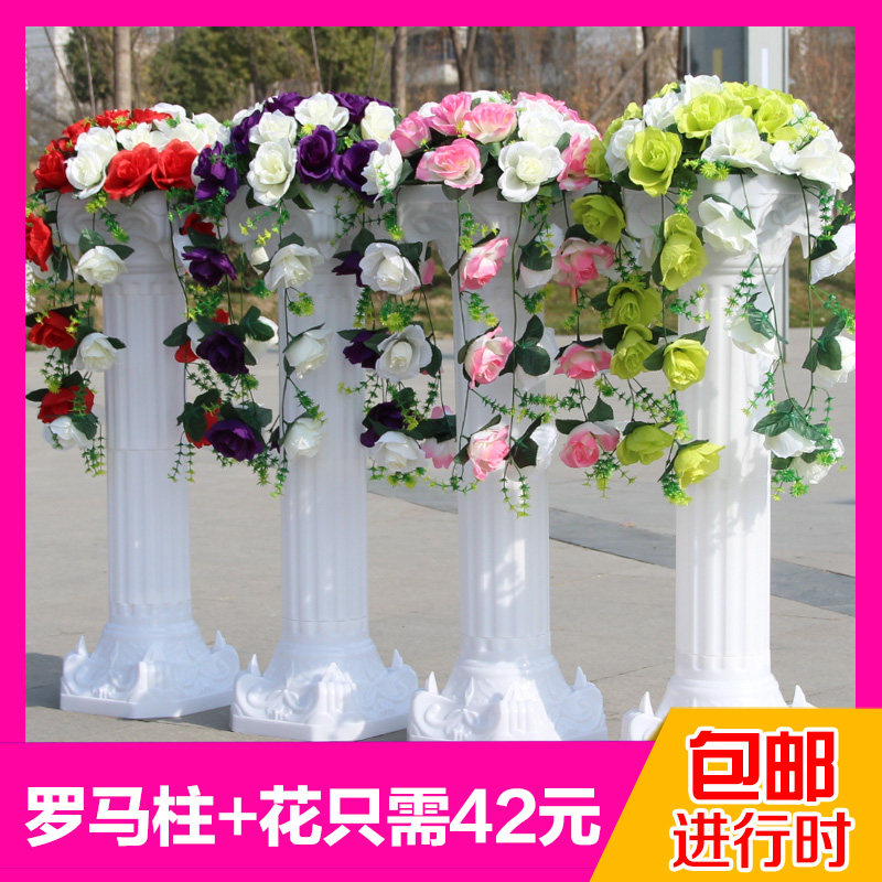 New wedding celebration European-style Roman column road leading wedding ceremony Blossom Festivities storefront arrangement of leading road silk flowers