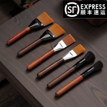 Ebony solid wood Kung Fu tea tray brush can not brush off the hair pot pen Pear wood tea brush mane tea brush tea brush tea pen tea ceremony zero matching