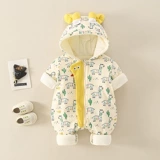 Зимнее утепленное мультяшное боди для раннего возраста для выхода на улицу для новорожденных подходит для мужчин и женщин для девочек, демисезонный комплект