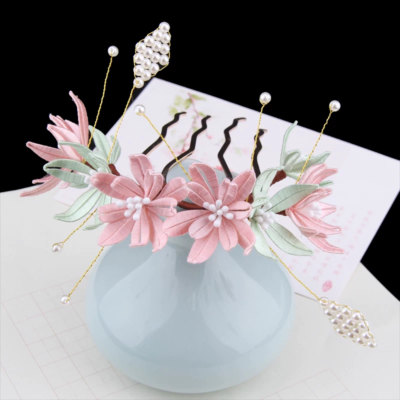 Китайская заколка, набор материалов handmade, сумочка, ханфу, аксессуар для волос, зажим для волос, шелковые нити, провод, DIY, без подрезания