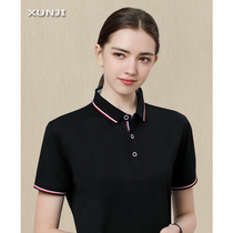 Lapel T-shirt solid color top polo shirt work clothes student clothes couple custom short sleeve culture shirt group clothes